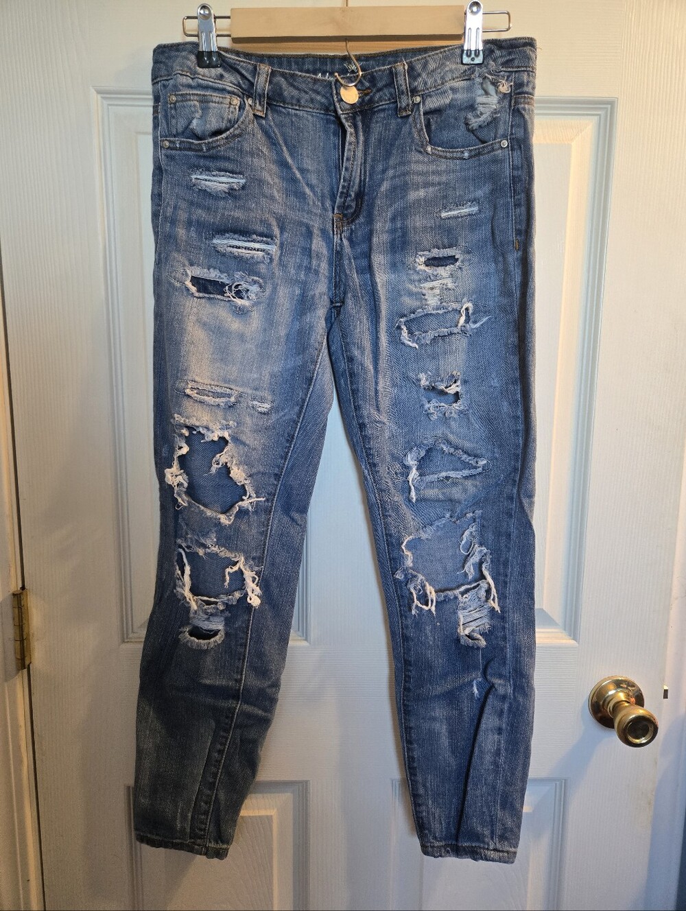 Almost Famous Distressed Light Blue Boyfriend Jeans